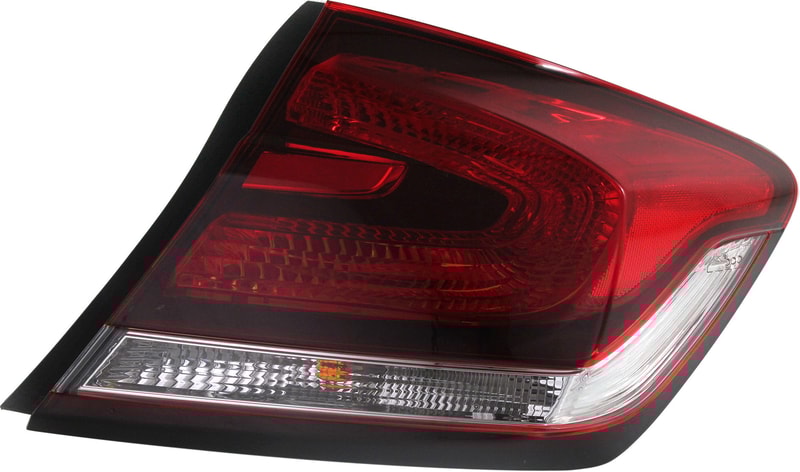 Right (Passenger) Outer Tail Light Assembly for Honda Civic Sedan, Model Years 2013-2015, Replacement
