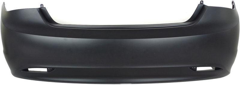 Rear Bumper Cover for Hyundai Sonata 2011-2013, Primed (Ready to Paint), with Single Exhaust Hole, Excluding Hybrid Model, Replacement