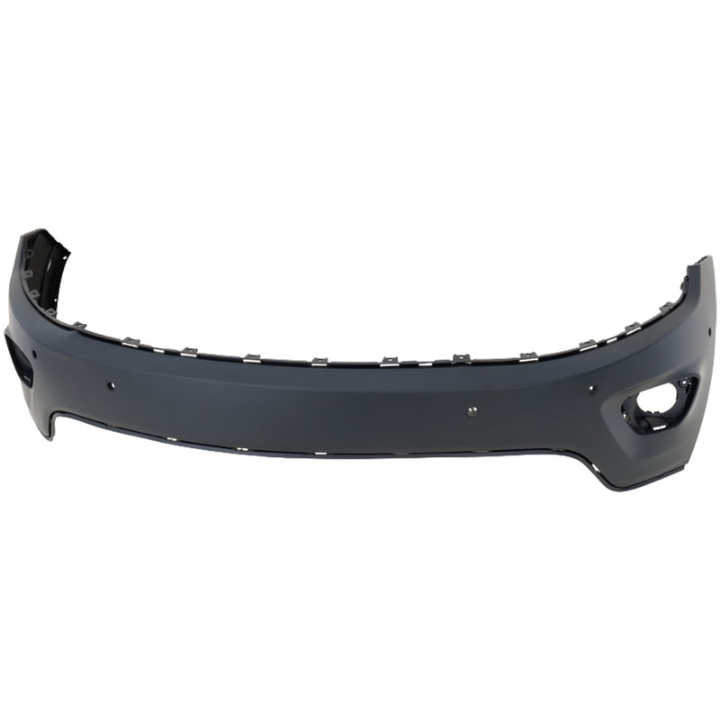 Front Bumper Cover for 2014-2015 Grand Cherokee, Upper, Primed (Ready to Paint), Suitable for Laredo, Limited, Overland Models, with Parking Aid Sensor Holes, Replacement