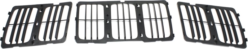 Louvered Insert Grille for Jeep Grand Cherokee 2014-2016, Textured Black Shell and Insert, Replacement