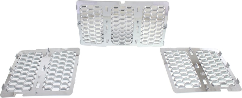 Honeycomb Insert Grille for 2014-2016 Jeep Grand Cherokee, Chrome Shell and Insert, Replacement