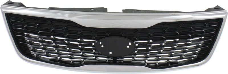Grille for Sorento 2014-2015, Painted Black Shell and Insert with Chrome Molding, Without Sport Package, Replacement