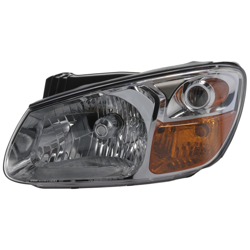 Headlight Assembly for Kia Spectra 2007-2009 Sedan, New Body Style, Left (Driver), Halogen, Replacement