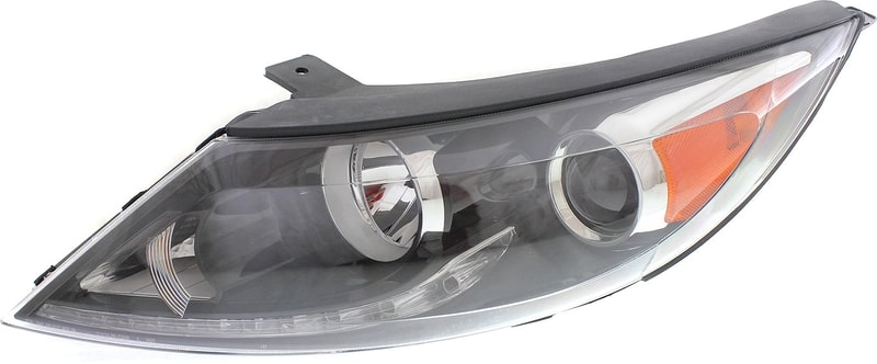 Headlight Assembly for Kia Sportage 2011-2012 Base/LX Models, Left (Driver) Side, Halogen with LED Daytime Running Lights, Replacement