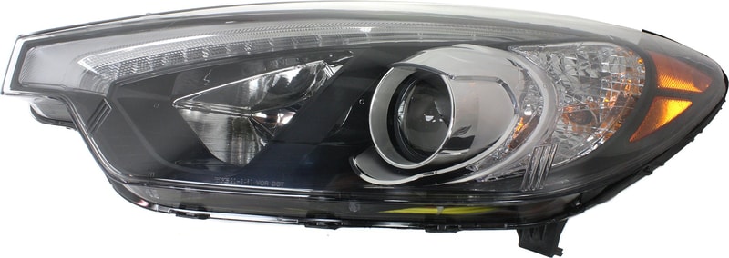 Headlight Assembly for Kia Forte/Forte Koup/Forte5 2014-2015, Left (Driver), Halogen, with LED Position Light, Up to October 17, 2014, Replacement