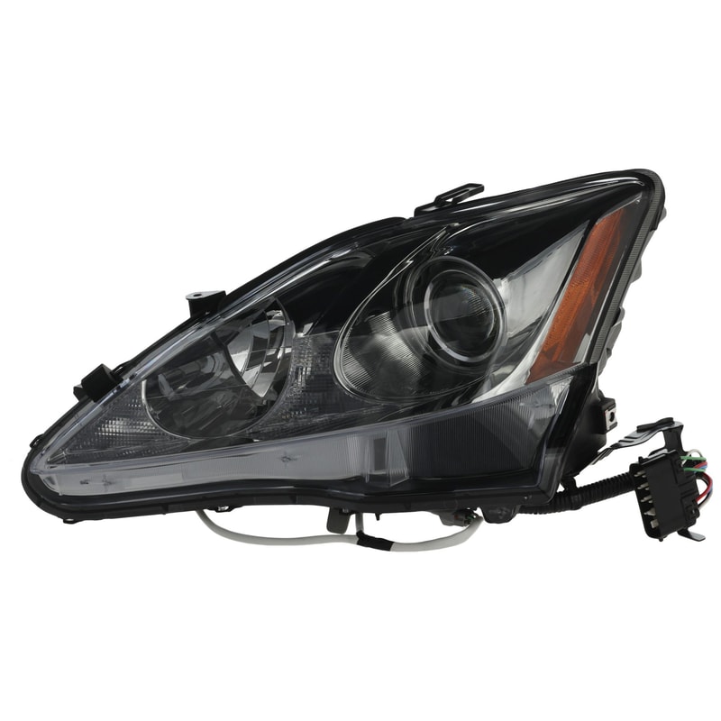 Headlight for Lexus IS250/IS350 2006-2008, Left (Driver) Side, Lens and Housing, Halogen, without Auto Leveling Lights, Replacement