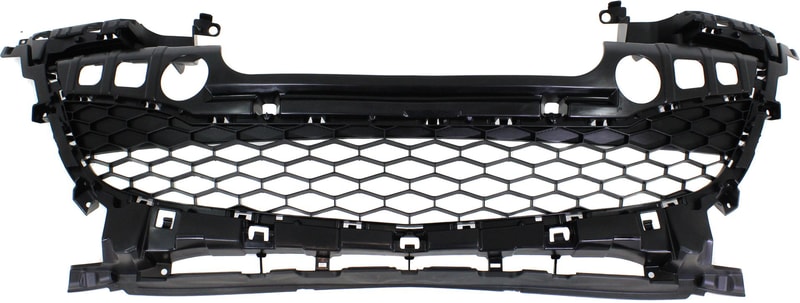 Front Bumper Grille for Mazda 3 (2012-2013), Textured Gray, Suitable for Hatchback with 2.0/2.5L Engine and Sedan, Replacement (CAPA Certified)