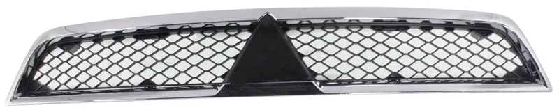 Grille for Mitsubishi Lancer 2008-2015, Chrome Shell with Black Insert, Without Turbo, ABS Plastic, Excluding Evolution/Ralliart Models, Replacement
