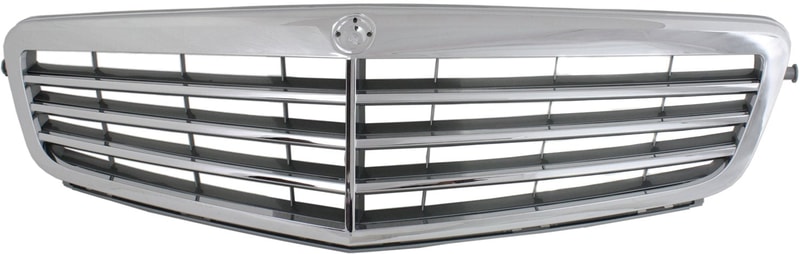 Painted Gray Shell and Insert Grille for Mercedes-Benz C-Class 2008-2011, Excludes AMG Styling Package and Sport Package, Replacement