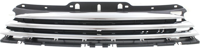 Textured Black Shell and Insert Grille for 2007-2010 Cooper without Driving Lights and Aero Package, with Appearance and Chrome Package, Hatchback, Convertible (2009-2010), Wagon, Replacement