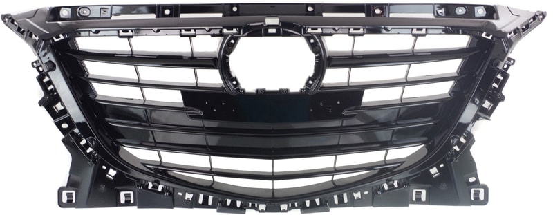 Grille for Mazda 3 2014-2016, Black Shell and Insert, with Collision Warning, Replacement