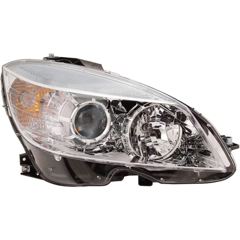 Headlight Assembly for Mercedes-Benz C-Class 2008-2011, Right (Passenger) Side, Halogen, Replacement