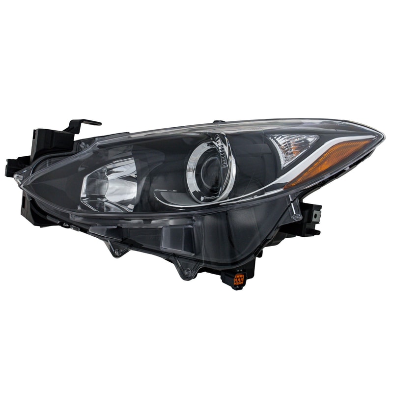 Headlight Assembly for Mazda 3 2014-2016, Left (Driver), Halogen, Replacement