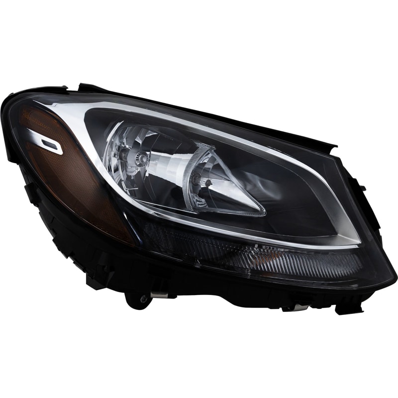 Headlight Assembly for Mercedes-Benz C-Class Sedan 2015-2018, Right (Passenger) Side, Halogen, Replacement
