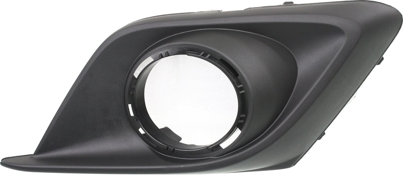 Front Fog Light Molding for Mazda 3 Hatchback/Sedan 2014-2016, Right (Passenger), Matte Black, Models w/ Chrome Trim Ring, Replacement