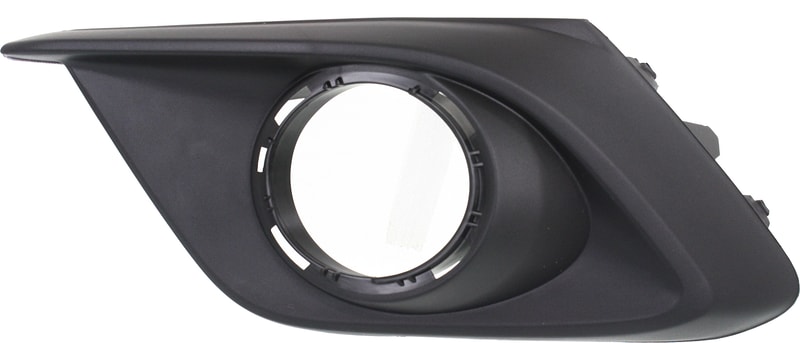 Front Fog Light Molding for 2014-2016 Mazda 3 Hatchback/Sedan, Matte Black with Chrome Trim Ring, Left (Driver) Side, Replacement