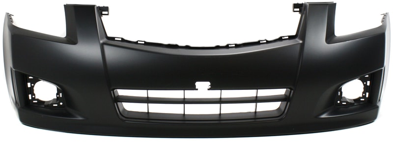 Front Bumper Cover for Nissan Sentra 2007-2012, SR/SE-R Models, Primed (Ready to Paint), with Fog Light Holes, Replacement