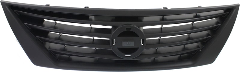 Grille for Nissan Versa Sedan 2012-2014, Textured Gray Shell and Insert without Chrome Trim, Replacement
