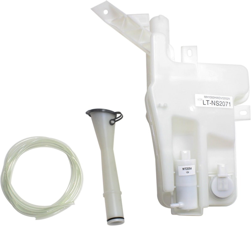 Windshield Water Tank Assy with Pump and Cap for Nissan Altima 2007-2013, Maxima 2009-2014, fits Coupe/Sedan, Replacement