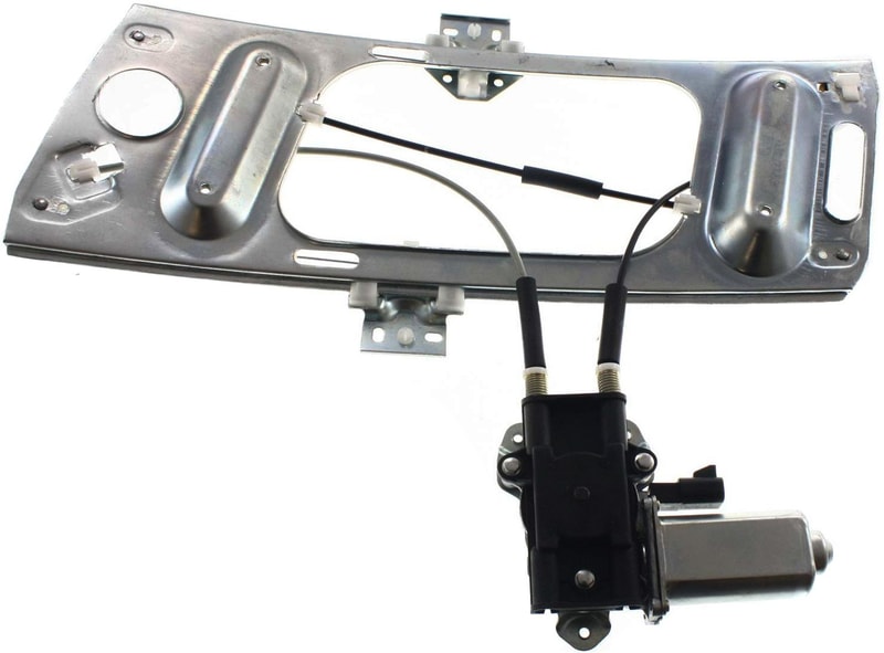 Front Window Regulator for Pontiac Grand Prix 1997-2002, Left (Driver), Power Operated, with Motor, Coupe, Replacement