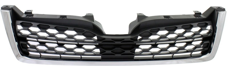 Radiator Grille for Subaru Forester 2014-2016, Textured Dark Gray Shell and Insert, with Chrome Molding, 2.5L Engine, Type 1, Replacement