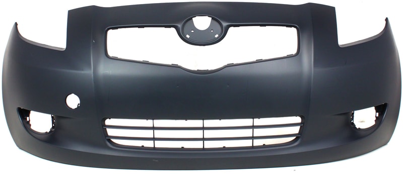 Front Bumper Cover for Toyota Yaris 2007-2008, Primed (Ready to Paint), with Fog Light Holes, Hatchback, Replacement