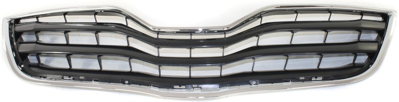 Grille for Toyota Camry LE Model 2010-2011, Chrome Shell/Painted Black Insert, Designed for USA Built Vehicles, Replacement