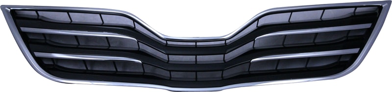 Chrome Shell with Painted Black Insert Grille for 2010-2011 Toyota Camry XLE Model, Specifically for USA Built Vehicle, Replacement