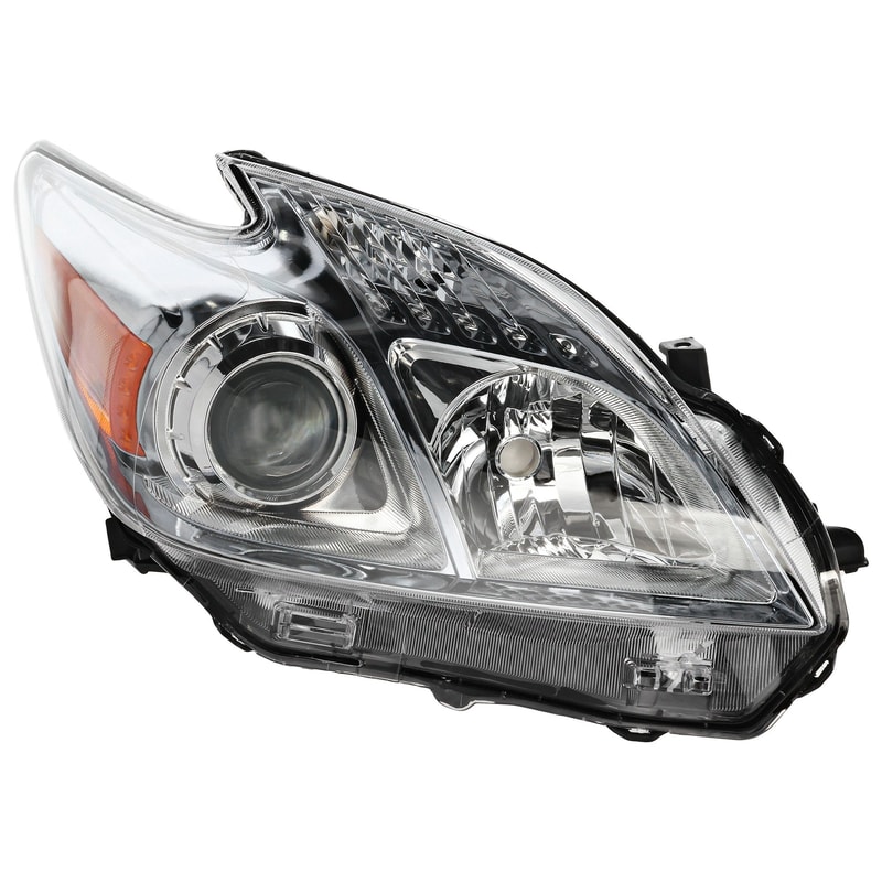 Headlight Right (Passenger) for Toyota Prius 2010-2011, Lens and Housing, Halogen, Replacement