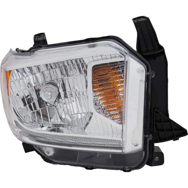 Headlight Assembly for Toyota Tundra 2014-2017 Right (Passenger), Halogen, with LED Daytime Running Light, for 1794 Edition/Platinum Models, Replacement