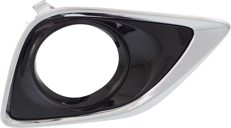 Front Fog Light Molding for Toyota Venza 2013-2016, Left (Driver) Side, Black with Chrome Trim, Replacement