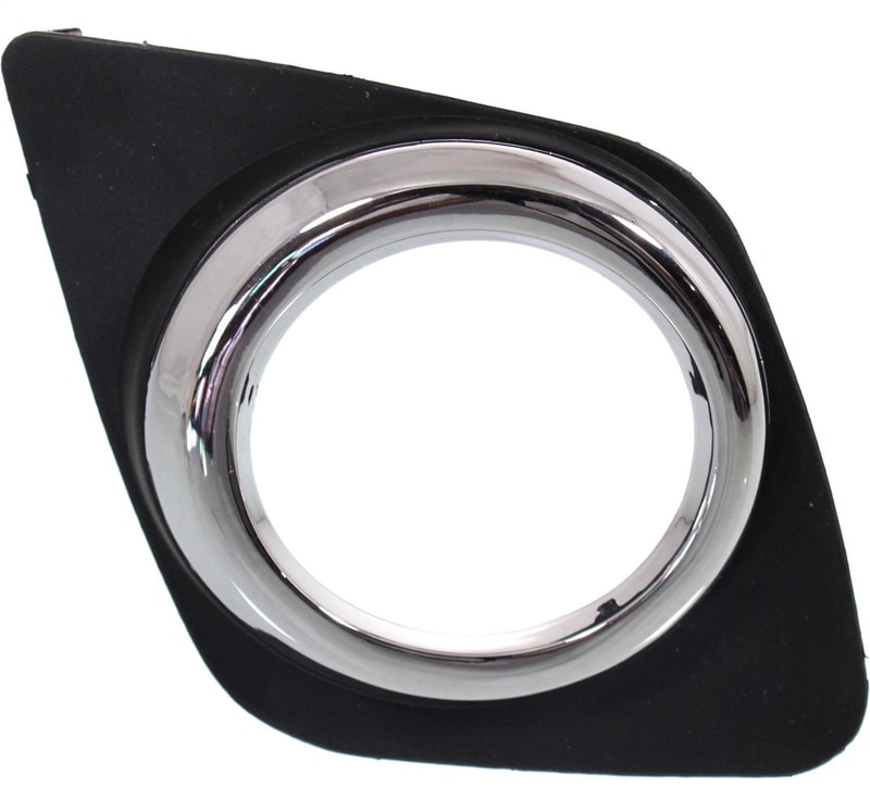 Front Fog Light Molding for Toyota RAV4 2009-2012, Right (Passenger) Side, Black with Chrome Trim, for Base/Sport Models, Replacement