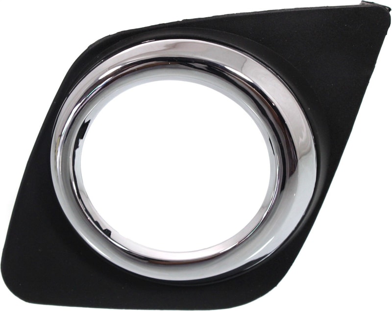 Front Fog Light Molding for Toyota RAV4 2009-2012, Left (Driver), Black with Chrome Trim, Base/Sport Models, Replacement