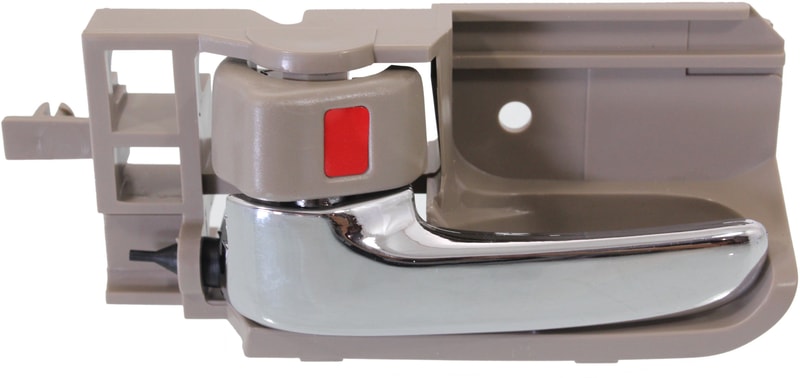 Front Interior Door Handle for Toyota Corolla/Matrix 2003-2008, Tacoma 2005-2012, Left (Driver), Chrome Lever+Brown Bezel, Equivalent to Rear, Replacement
