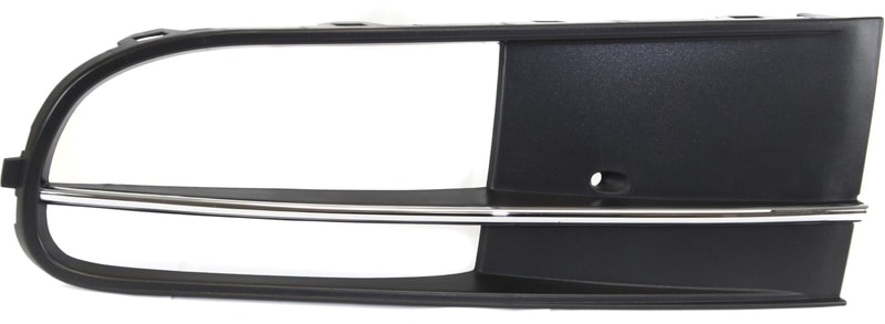 Front Fog Light Molding for 2013-2019 Volkswagen Beetle, Left (Driver), Black with Chrome Insert, Convertible, Replacement