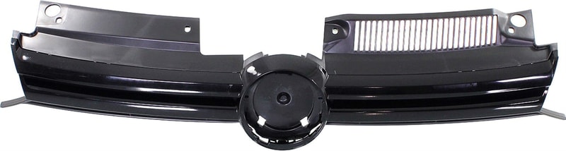 Textured Black Shell Grille for Volkswagen Golf Hatchback, 2010-2014, with Painted Black Insert Molding, 6-Speed Transmission, Replacement