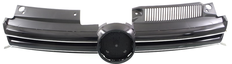 Primed (Ready to Paint) Grille with Chrome Insert Molding for Volkswagen Golf/Jetta Wagon (2010-2014), Replacement