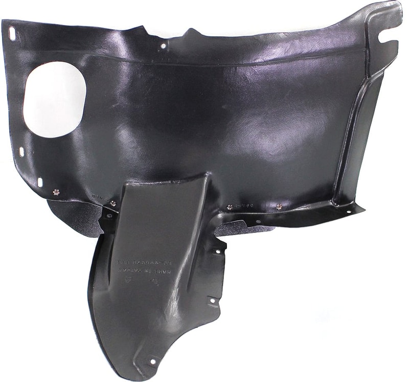 Front Fender Liner for Volkswagen Golf/GTI 2010-2014 Right (Passenger), Plastic, Vacuum Form, Front Section, Hatchback with Hole, Replacement