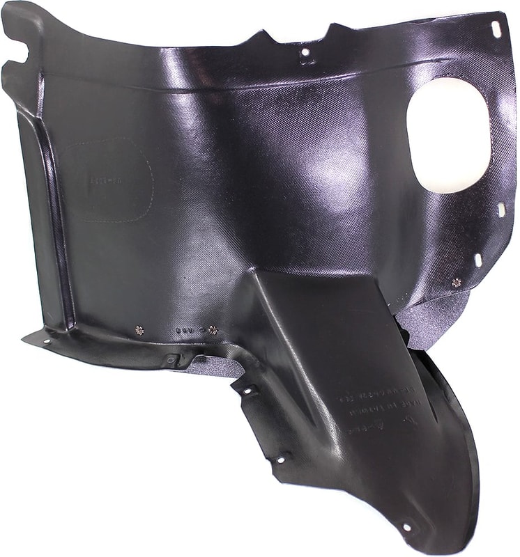 Front Fender Liner for Volkswagen Golf/GTI 2010-2014, Left (Driver), Plastic, Vacuum Form, Front Section with Hole, Hatchback, Replacement