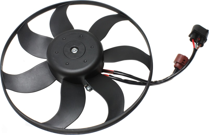 Auxiliary Fan Blade and Motor Assembly for Volkswagen Jetta 2005-2006 / 2009-2009, Left (Driver), 150W, 295mm Diameter, 2-Pin, Replacement
