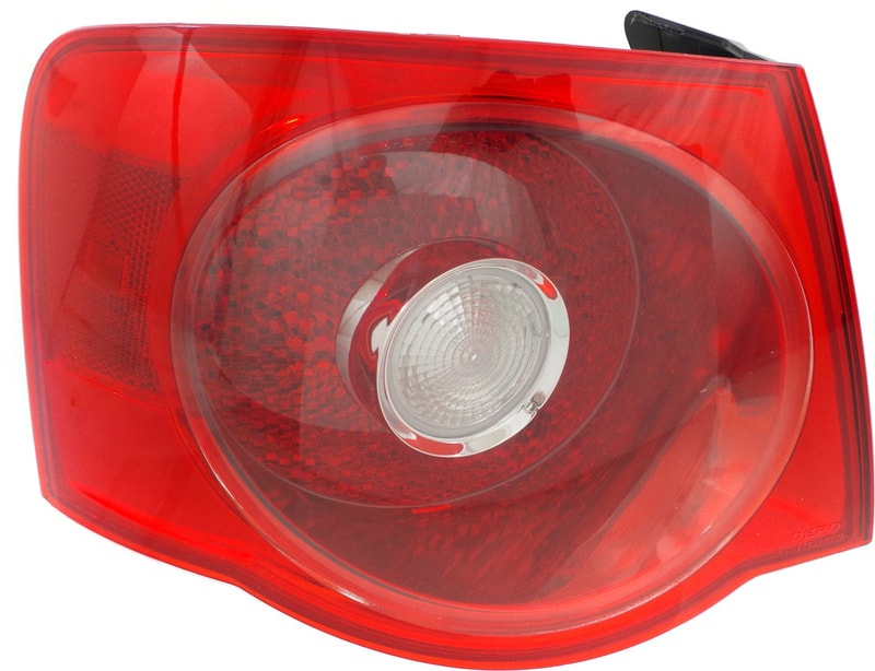 Tail Light Assembly for Volkswagen Jetta Sedan,2005-2007, Left (Driver) Side, Outer, Red Lens, Replacement