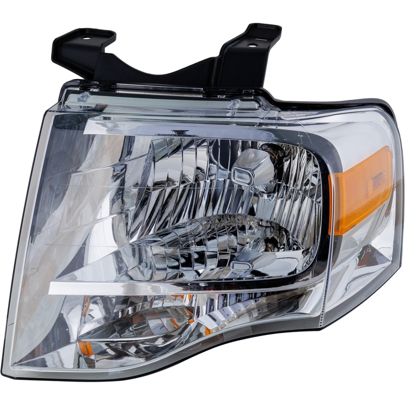 Headlight Assembly for Ford Expedition 2007-2014, Left (Driver), Halogen, Without Black-Out, Replacement (CAPA Certified)