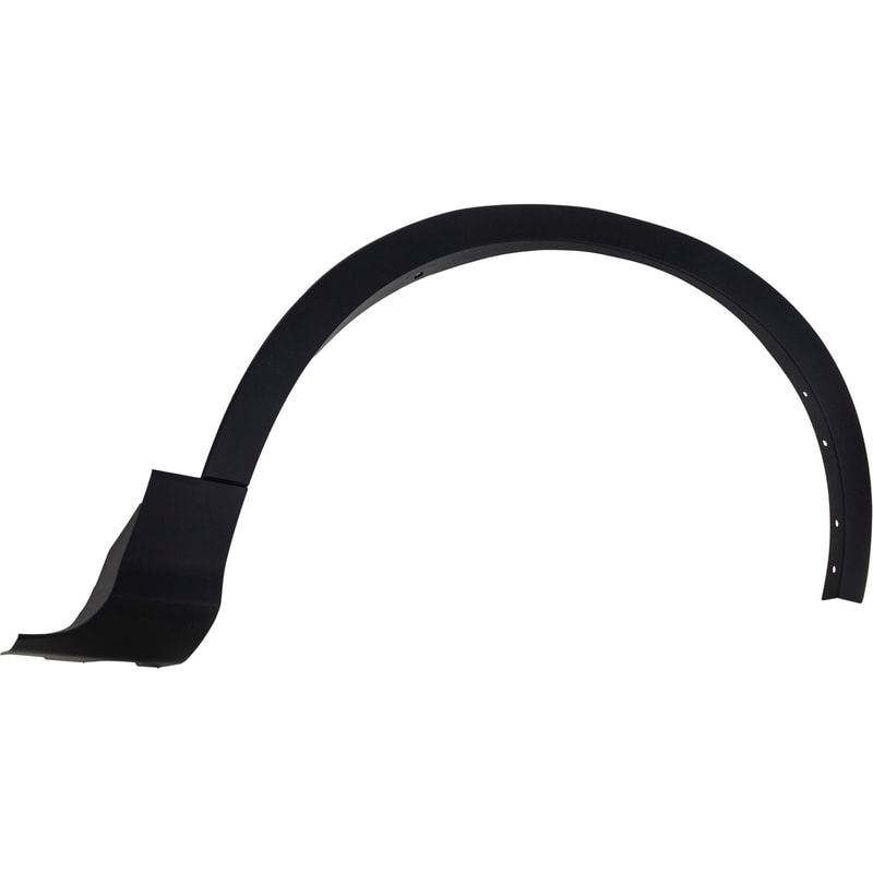 Front Wheel Opening Molding for Ford Escape 2017-2019, Right (Passenger), Textured Black, Without Parallel Park Assist Sensor Holes, Replacement