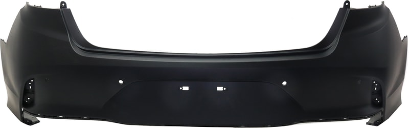 Rear Bumper Cover for 2018-2019 Sonata, Primed (Ready to Paint), Excluding Hybrid Model, with Rear Object Sensor Holes, Replacement (CAPA Certified)