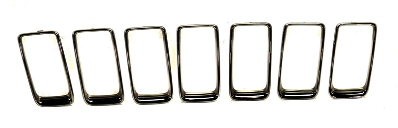 Grille Molding for 2014-2016 Grand Cherokee, Chrome Smoked Black, Jeep Replacement