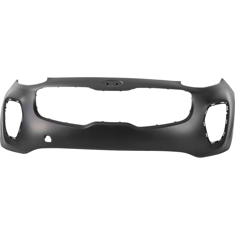 Front Bumper Cover for Kia Sportage 2017-2019, Upper Section, Primed (Ready to Paint), without Parking Aid Sensor Holes, AWD (All-Wheel Drive), Replacement