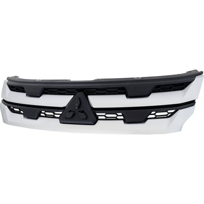 Grille for Mitsubishi Outlander Sport/RVR 2020-2022, Textured Black Shell and Insert with Silver Molding, Replacement