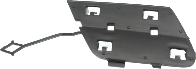 Rear Bumper Tow Hook Cover for Mercedes-Benz E-Class 2014-2016, Right (Passenger), Lower Position, Textured Black, with AMG Styling Package, Sedan, Replacement