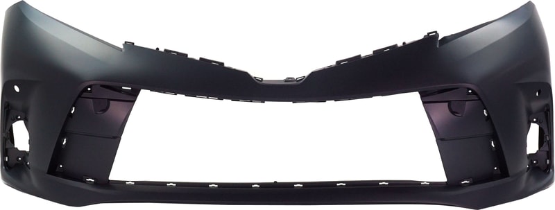 Front Bumper Cover for Toyota Sienna 2018-2020, Primed (Ready to Paint), Excluding SE/SE Premium Models, with Park Distance Control Sensor Holes, Replacement (CAPA Certified)