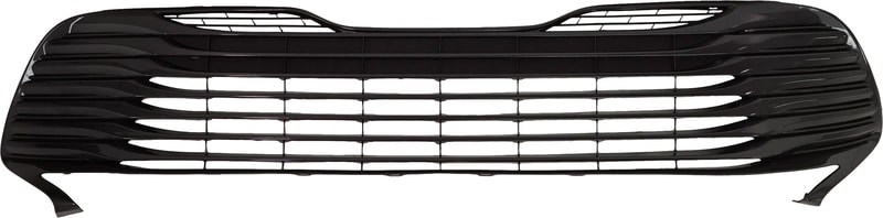 Front Bumper Grille for Toyota Camry 2018-2020, Painted Silver Gray, Designed for Hybrid XLE Model, without Parking Aid Sensor Holes, Replacement
